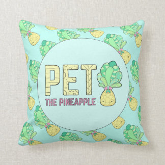 Pet de ananas - Cute Square Cushion! Luchtblauw Kussen