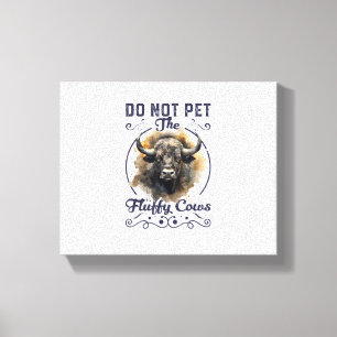 Pet de Fluffy Koe Bison Yellowstone Park niet in Canvas Afdruk