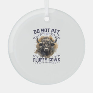 Pet de Fluffy Koe Bison Yellowstone Park niet in Glas Ornament
