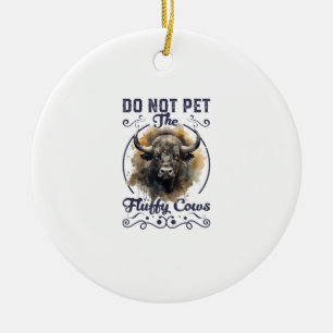 Pet de Fluffy Koe Bison Yellowstone Park niet in Keramisch Ornament