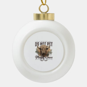Pet de Fluffy Koe Bison Yellowstone Park niet in Keramische Bal Ornament
