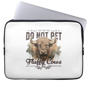 Pet de Fluffy Koe Bison Yellowstone Park niet in Laptop Sleeve