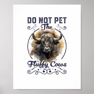 Pet de Fluffy Koe Bison Yellowstone Park niet in Poster