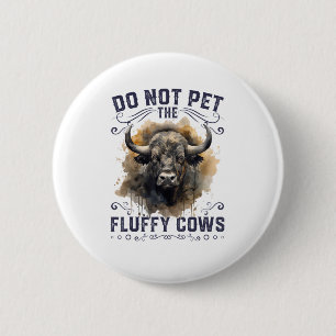 Pet de Fluffy Koe Bison Yellowstone Park niet in Ronde Button 5,7 Cm