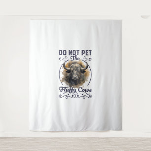 Pet de Fluffy Koe Bison Yellowstone Park niet in Wandkleed