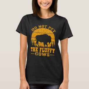 Pet de fluffy Koeien niet, Bison Retro T-shirt