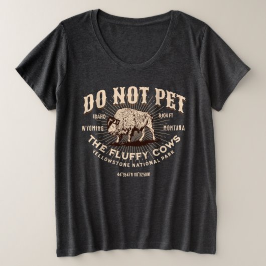 Pet de Fluffy Koeien Yellowstone Bison Funny niet Grote Maat T-shirt (Design voorkant)