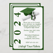 Pet & Diploma 5x7 Groen & Wit Afstuderen Kaart (Voorkant / Achterkant)