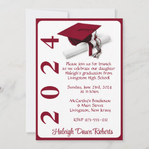 Pet & Diploma 5x7 Kardinaal Rood Afstuderen Kaart