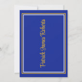 Pet & Diploma 5x7 Royal Blue & Gold Afstuderen Kaart (Achterkant)