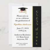 Pet Diploma Black Gold Afstuderen Uitnodiging (Voorkant)