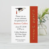 Pet Diploma Red Gold Afstuderen Uitnodiging (Staand voorkant)