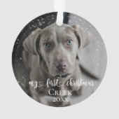 Pet Dog Cat Foto: Mijn eerste kersthandschrift Ornament (achterkant)