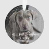 Pet Dog Cat Foto: Mijn eerste kersthandschrift Ornament (voorkant)