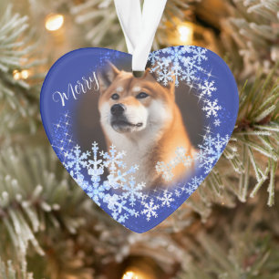 Pet Dog Christmas Blue Ornament