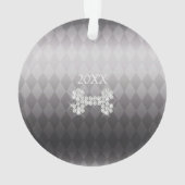 Pet Dog Christmas Gold Zwart Ornament (achterkant)