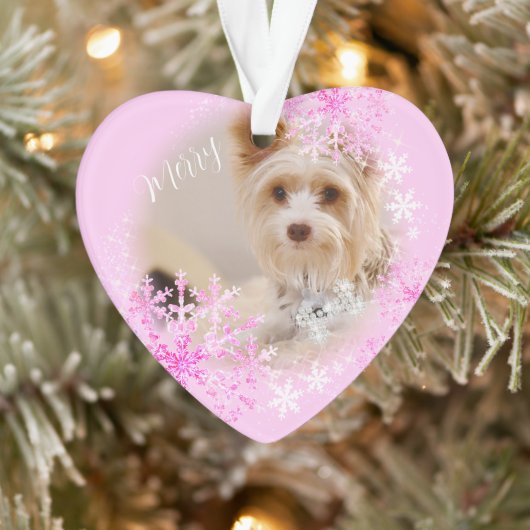 Pet Dog Christmas Roze Ornament (Boom)