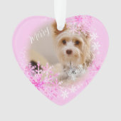 Pet Dog Christmas Roze Ornament (voorkant)