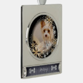 Pet Dog Christmas Zwart Goud Ornament Verzilverd Banner Ornament (Rechts)