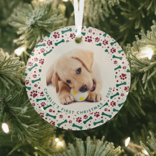 Pet Dog-foto's schildert afdrukken voor kerstmis o Glas Ornament