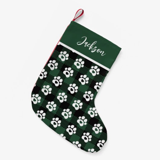 Pet Dog Gingham-kerststaart Kleine Kerstsok (Voorkant (Hangend))
