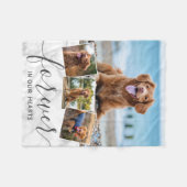 Pet Dog Memorial 4 Foto Collage Fleece Deken (Voorkant (Horizontaal))