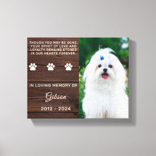 Pet Dog Memorial aangepaste foto gepersonaliseerd Canvas Afdruk
