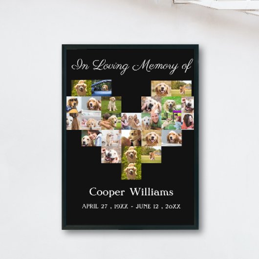 Pet Dog Memorial Custom Fotocollage Pet Loss Poster