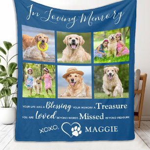 Pet Dog Memorial Gift Personalised Photo Collage Fleece Deken