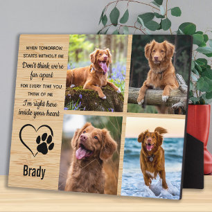 Pet Dog Memorial Gift- Sympathie Pet Loss Keepslag Fotoplaat