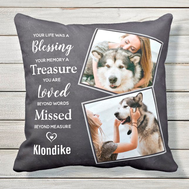 Pet Dog Memorial Sympathy Pet Loss Foto Kussen (Creator heeft geüpload)