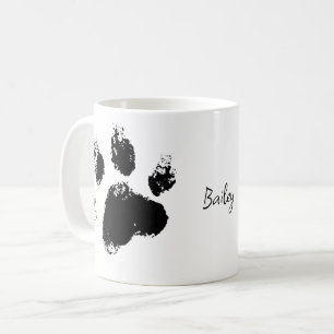 Pet Dog Paw met aangepaste naam Koffiemok