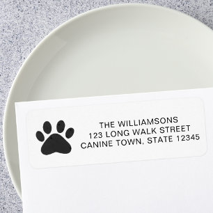 Pet Dog Paw Print Retouradres Etiket