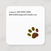 Pet Dog Paw visitekaartje (Achterkant)