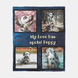 Pet dog photo collage dalmatian  fleece deken