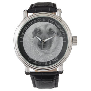 Pet Dog Photo Template Memorial Nooit vergeten Horloge