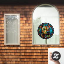 Pet Dog Pit Bull Faux Glas in lood