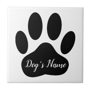 Pet Dog Pw Print met aangepaste naam keramische Te Tegeltje