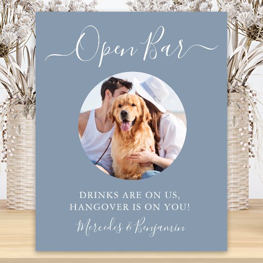 Pet Dog Weddenschap Open Bar Stusty Blue Aangepast Poster