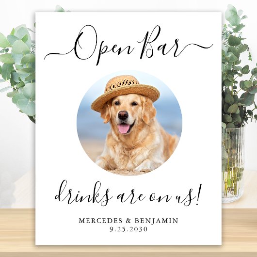 Pet Dog Wedding Open Bar - Aangepaste Drinken op o Poster