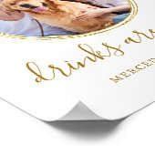 Pet Dog Wedding Open Bar - Aangepaste gouden Drink Poster (Hoek)