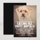 PET DOG'S PARTIJ PHOTO INVITE KAART (Voorkant / Achterkant)