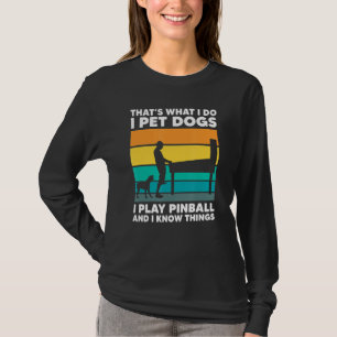 Pet Dogs Play Pinball Machine Gamer Retro Arcade G T-shirt
