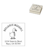 Pet Duck Goose Necktie Arch Address Rubberstempel (Gestempeld)