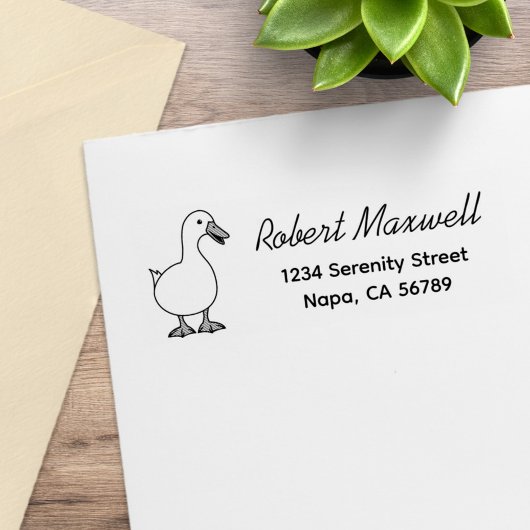 Pet Duck Goose Return Address 2 Rubberstempel