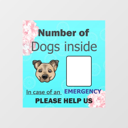 Pet Emergency Window Cling Raamsticker (Vel)