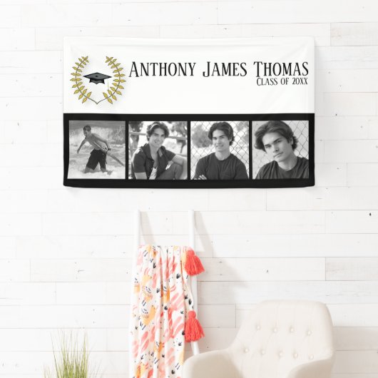 Pet en bladeren Afstudeerder Banner 3' x 5' (Insitu)