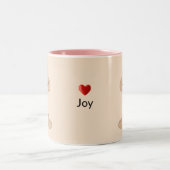 Pet en boeken op beige tweekleurige koffiemok (Center)