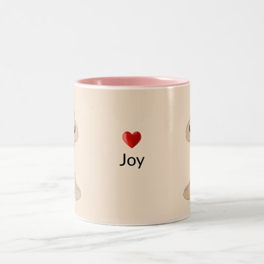 Pet en boeken op beige tweekleurige koffiemok (Center)