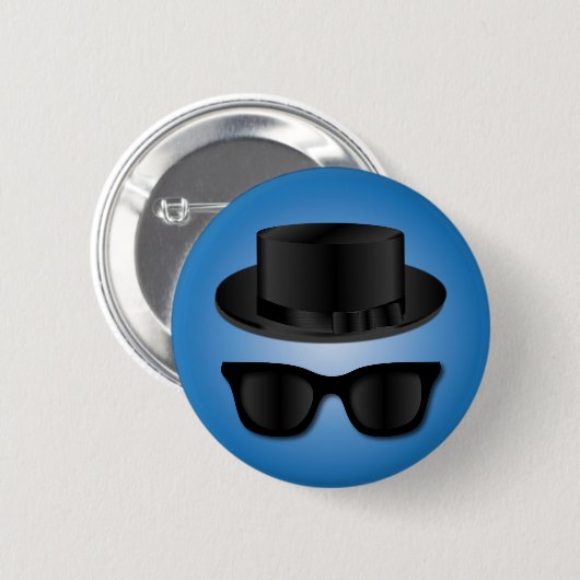 Pet en bril ronde button 5,7 cm (Voorkant /achterkant)